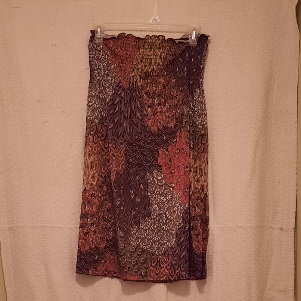 Hypnotik Peacock Pattern Crop Top Dress